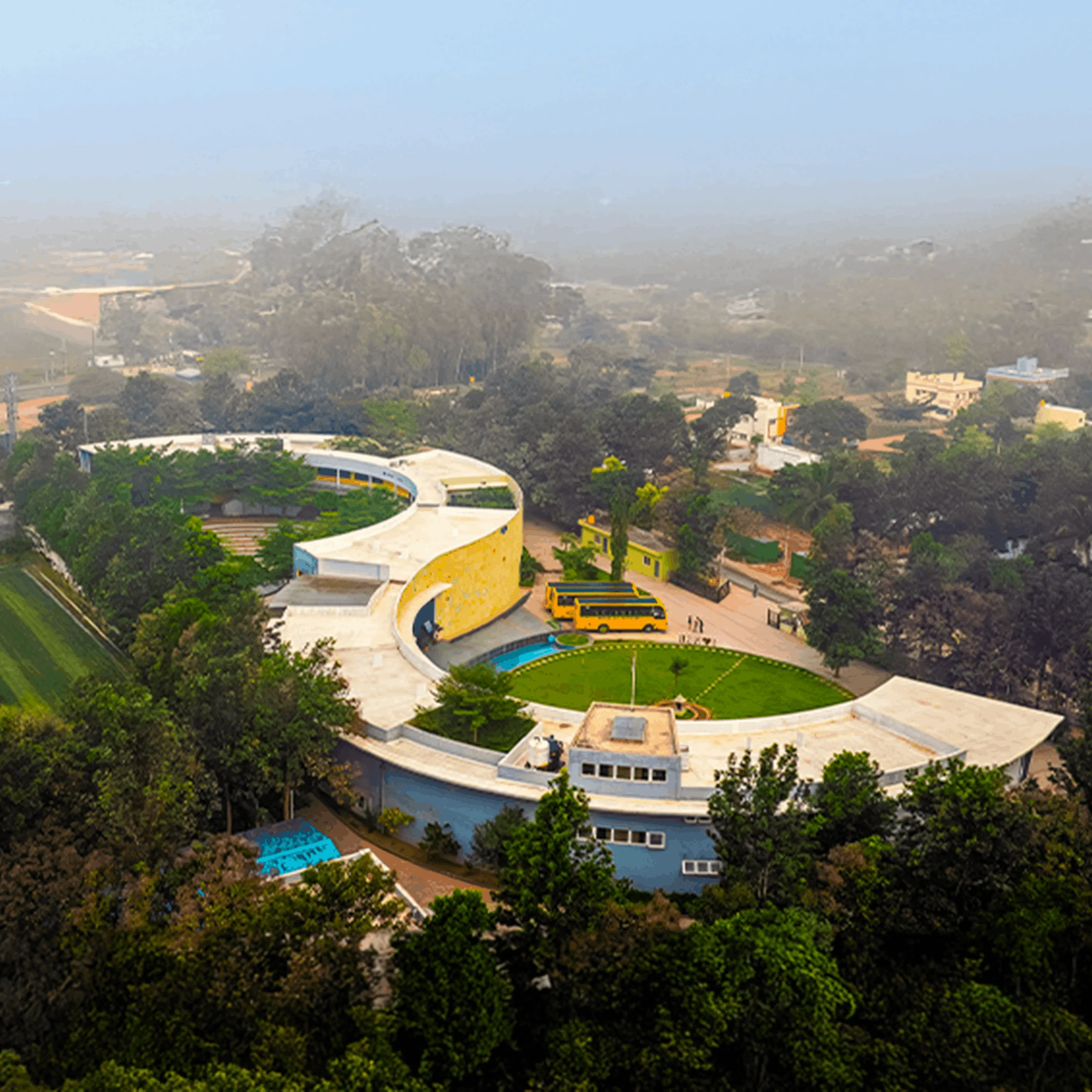 NSB campus aerial view and amphitheatre